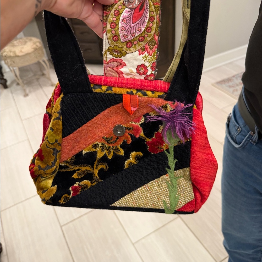 Artistic Patchwork Shoulder Bag - image 3